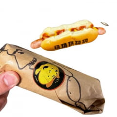Kit Carimbo a Fogo para Hot Dog, Carimbo Sacola Kraft e Almofada